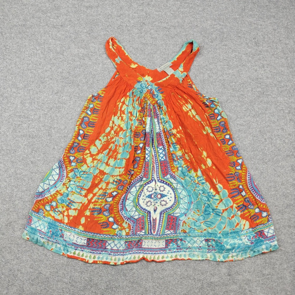 World Market Dress Womens L/XL Multicolor Tie Dye Boho Trapeze Swing Sundress